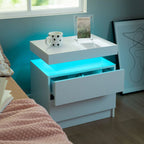 2 LED Nightstands with 2 Drawers,