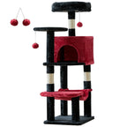 44In Cat Tree Tall Multi-Cat Climbing Tower for Pet Furniture Natural Sisal Scratching Posts Stable Pet House for Indoor Cat