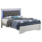 Queen Bed Silver Champagne Modern Design Stylish Furniture