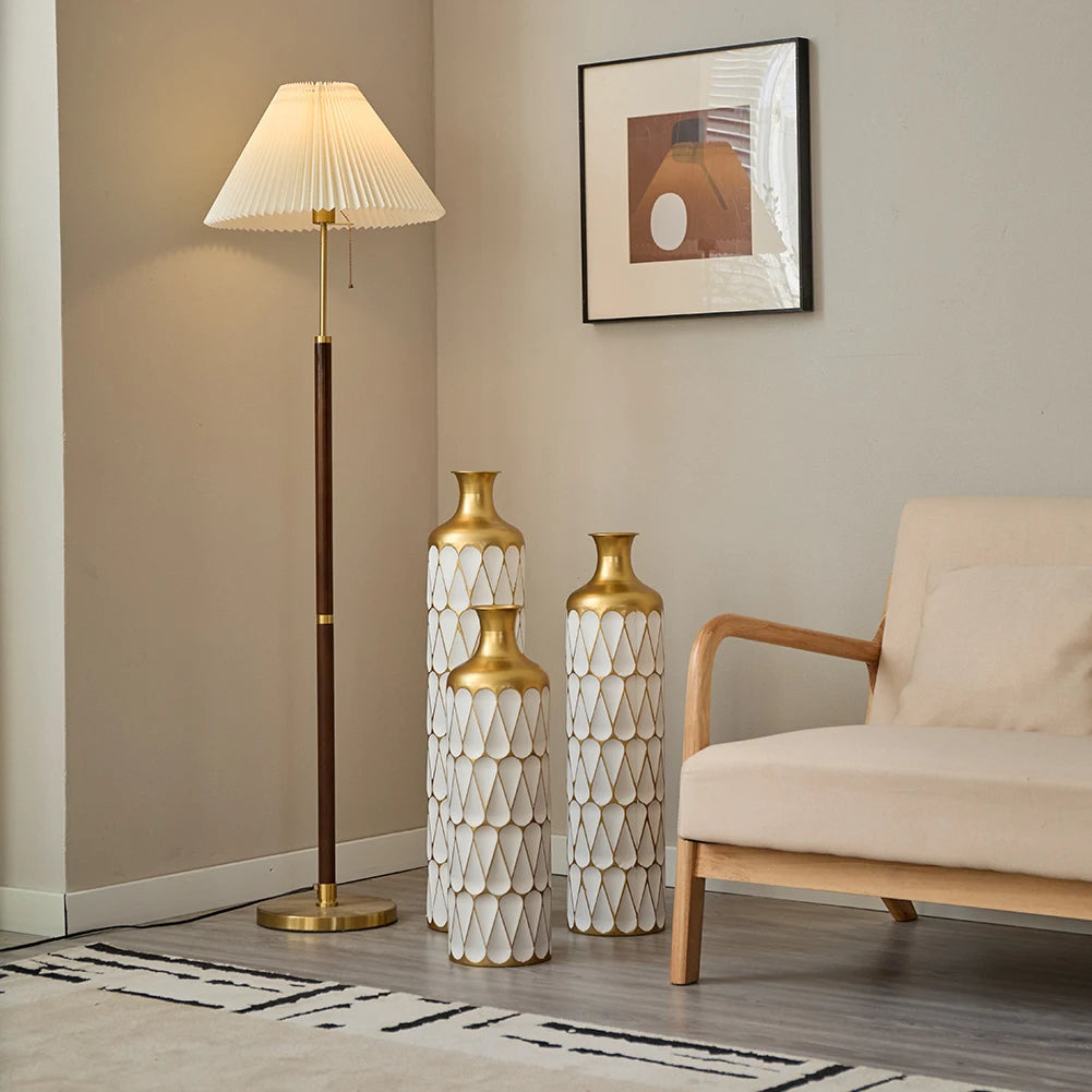 Floor Metal Vase 3-piece Set, Modern Drop-shaped