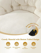 Wide Comfy Saucer Nursery Rocking Chairs with Removable Cushion,