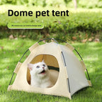 Portable Cat Tent Bed Breathable Oxford Pet House with Double-sided Mat Summer Cooling