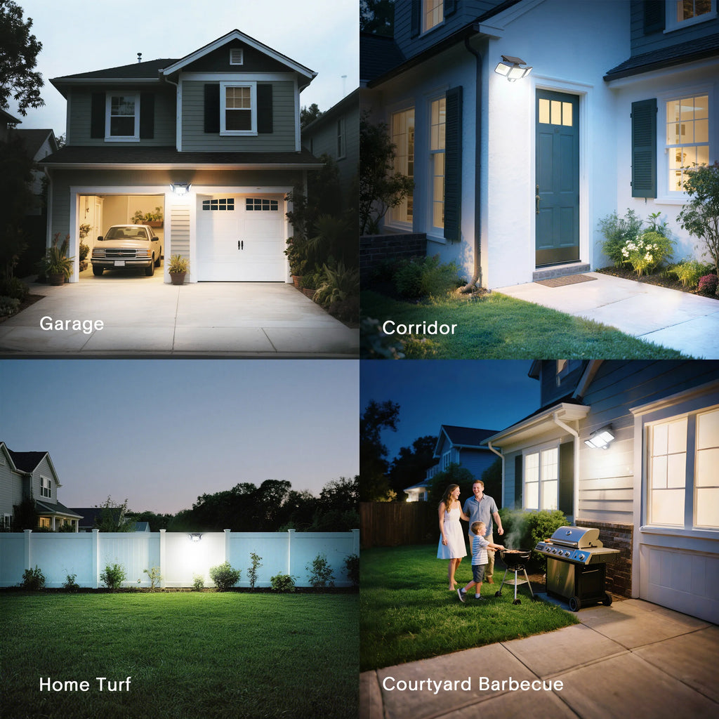 Solar Motion Sensor Outdoor Security Light, 3000LM 3-Head with 270° Wide Angle Illumination, 200+LED Wall Light for Porch Garage Yard Entrance, 3 Lighting Modes