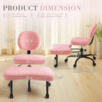 Ergonomic Criss Cross Legged Office Chair with Wheels, 360°Swivel Adjustable Height Kneeling Desk Chair with Footrest