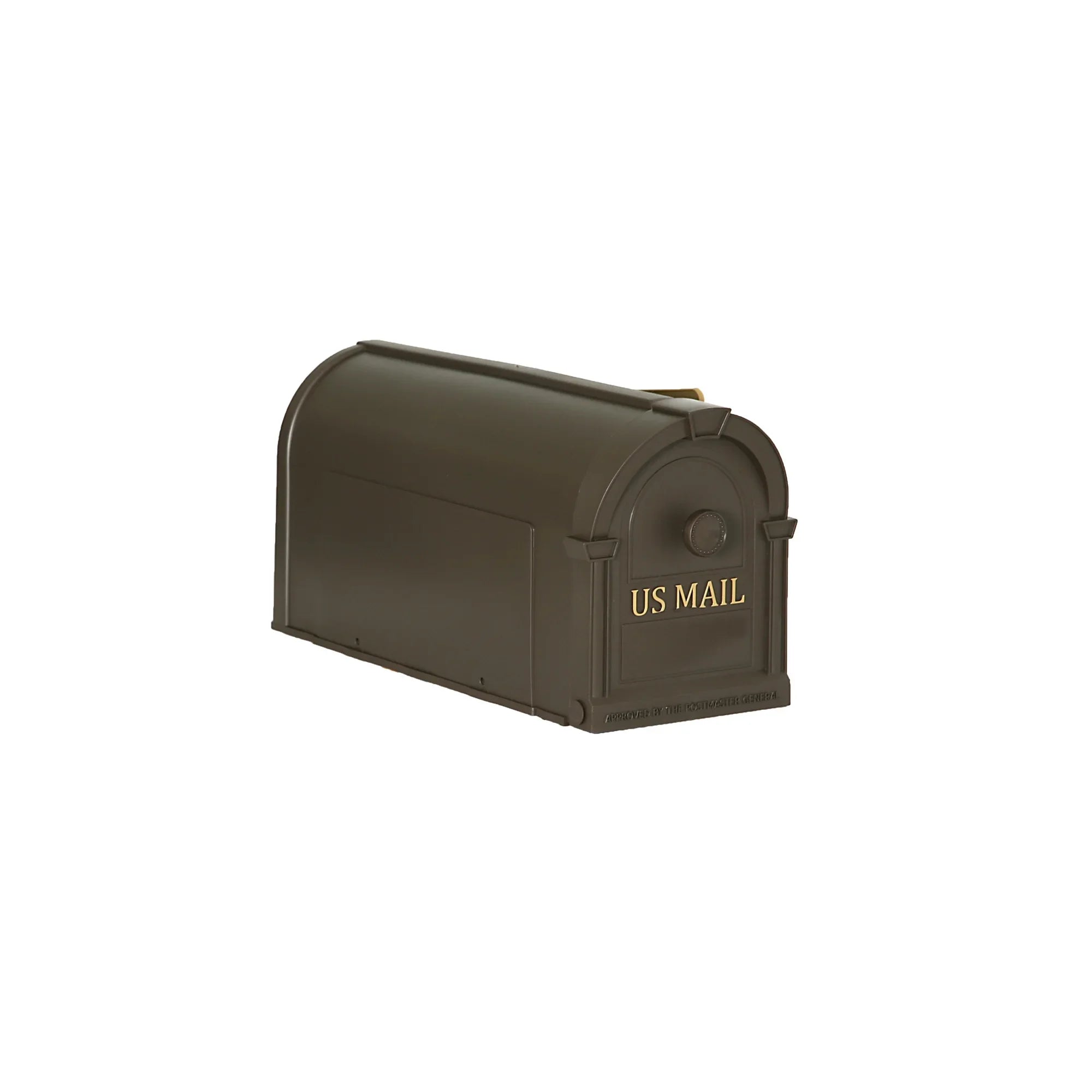 Outdoor Plastic Post Mount Mailbox in Bronze, Weather Resistant for Curbside Home Use, Durable Heavy Duty Plastic Mailbox with Large Capacity for Letters, Magazines & Small Parcels,