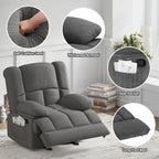Oversized Rocker Recliner Chair, Upholstered High Back Comfortable & Heavy Duty, for Adults Living Room, Home Theater