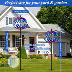 Kinetic Garden Wind Spinner, Double-Layer Metal Art, Blue and Purple Gradient