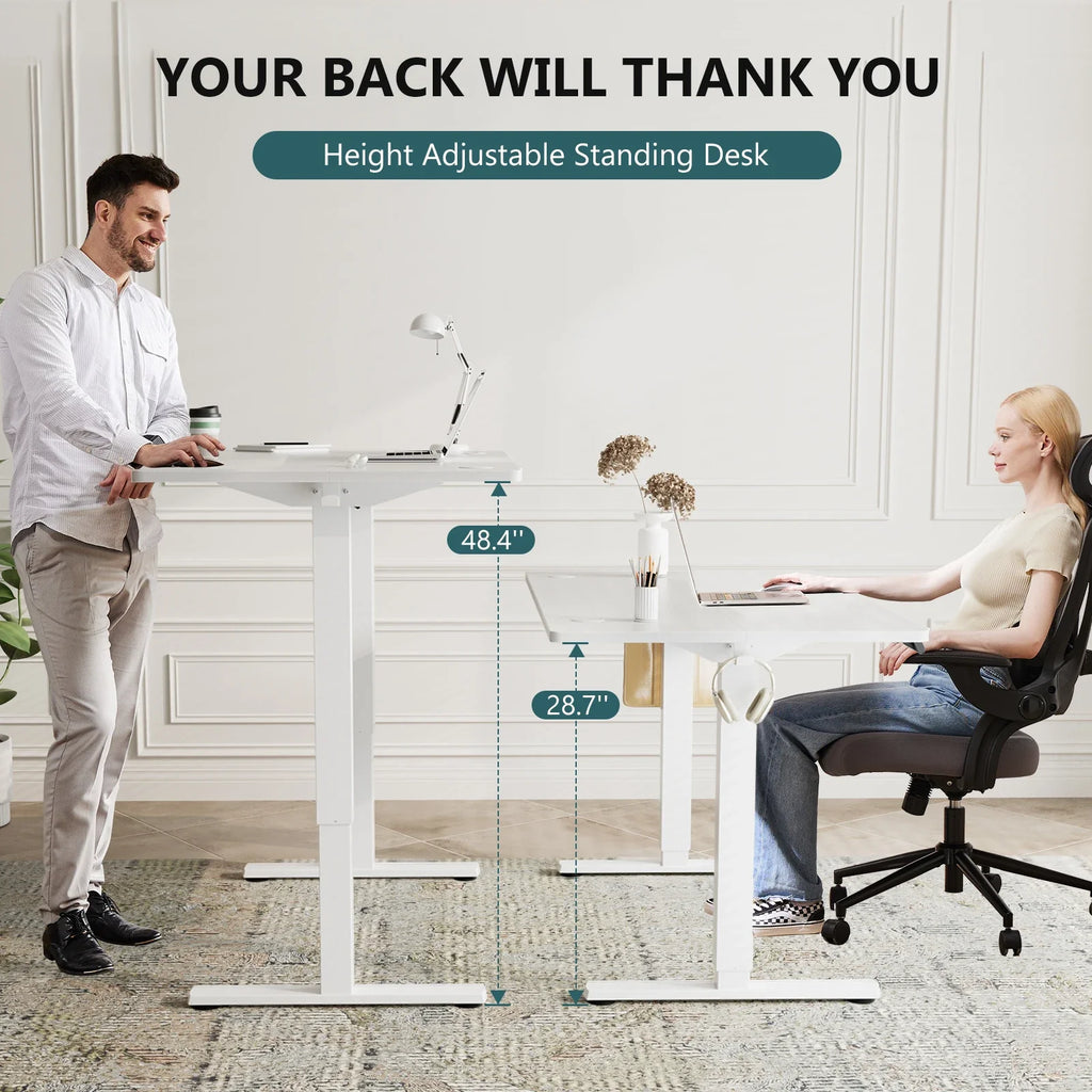 JHK Electric Standing Desk 63"x24" - 28.35" to 46.46" Height Range, 3 Memory Presets, 154 lb Capacity, Anti-Collision, <55dB Motor, EPA/CARB - Black, Oak, Rust, White
