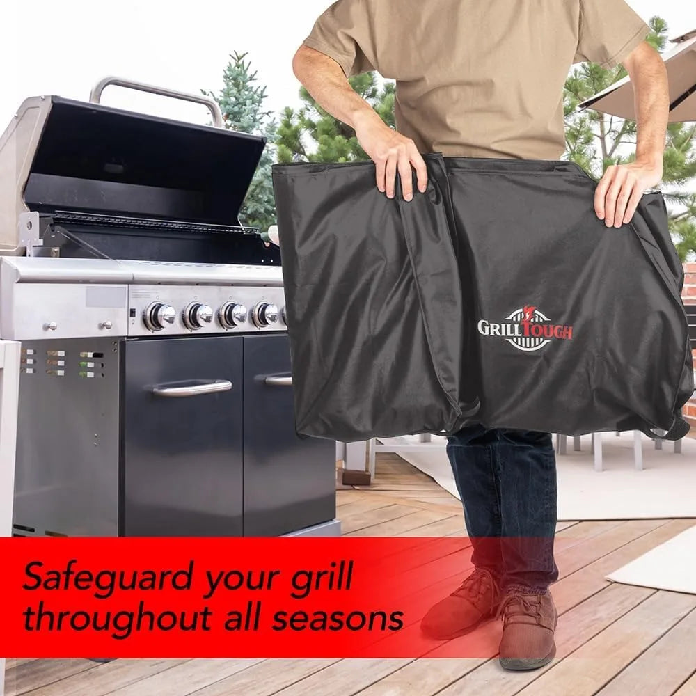 72 Inch Heavy Duty BBQ Grill Cover - Waterproof, Weather Resistant, UV & Fade Resistant with Adjustable Straps for Gas Grills