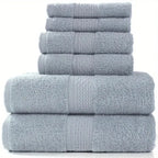 Bath Set Towel Washcloth Cotton Solid Color Soft Absorbent
