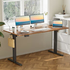 JHK Electric Standing Desk 63"x24" - 28.35" to 46.46" Height Range, 3 Memory Presets, 154 lb Capacity, Anti-Collision, <55dB Motor, EPA/CARB - Black, Oak, Rust, White