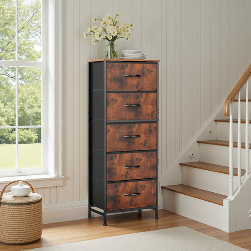 48IN Dresser With 5 Fabric Drawers Steel Frame