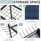 Yard Tool Tower Rack For Garage Organization And Storage, Holds Long-Handled Tools/Rakes/Brooms, Heavy Duty Steel
