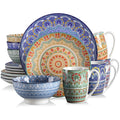 Vancasso Bohemian Mandala Patterned Ceramic 16PCS Porcelain Dinnerware Set