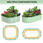 2-Pack Oval Galvanized Steel Raised Garden Bed Open Base Safety Edge Planter Box