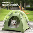 Portable Cat Tent Bed Breathable Oxford Pet House with Double-sided Mat Summer Cooling