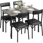 Modern Kitchen Table Set With 4 Upholstered Chairs