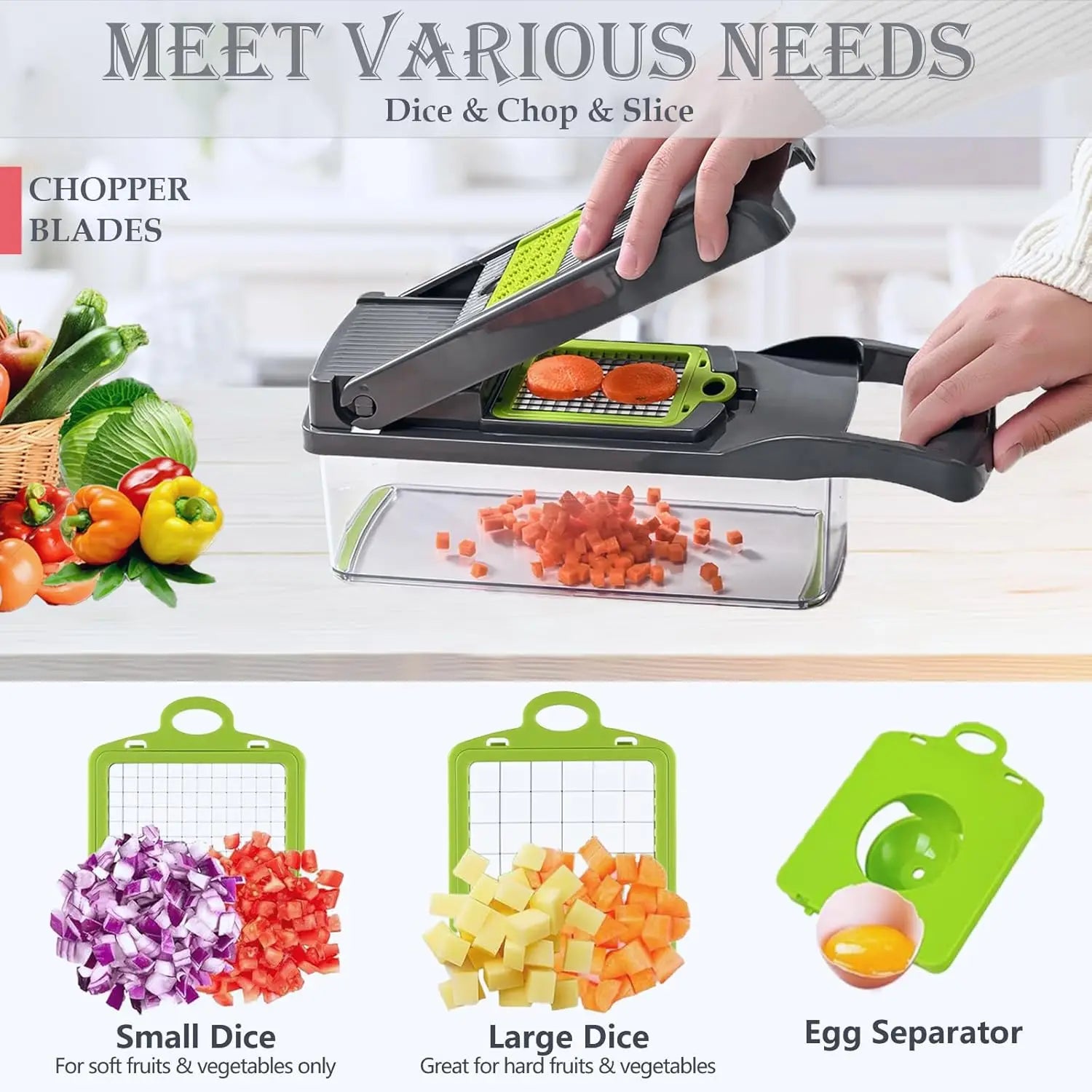 Multi-Functional Kitchen Slicer Dicer for Fast Meal Preparation