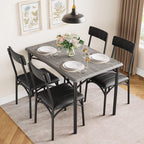 Modern Kitchen Table Set With 4 Upholstered Chairs