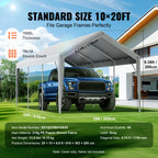 Carport Replacement Canopy Cover Heavy-Duty Waterproof & UV Protected with Ball Bungees
