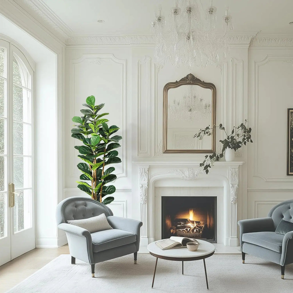 5/6/7 FT Artificial Faux Fiddle Leaf Fig Tree with Pot