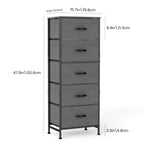 48IN Dresser With 5 Fabric Drawers Steel Frame
