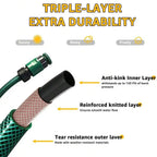 Retractable Garden Hose Reel – Wall Mounted 100FT Water Hose with 10 Pattern Spray Gun, 1/2 Inch Heavy Duty Auto Rewind Hose Cart for Yard,  7 Way Nozzle UV Resistant