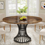 47-Inch Farmhouse Round Dining Room  Kitchen Table,