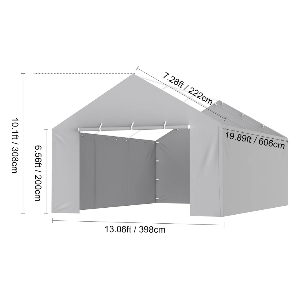 Carport Replacement Canopy Cover Heavy-Duty Waterproof & UV Protected with Ball Bungees