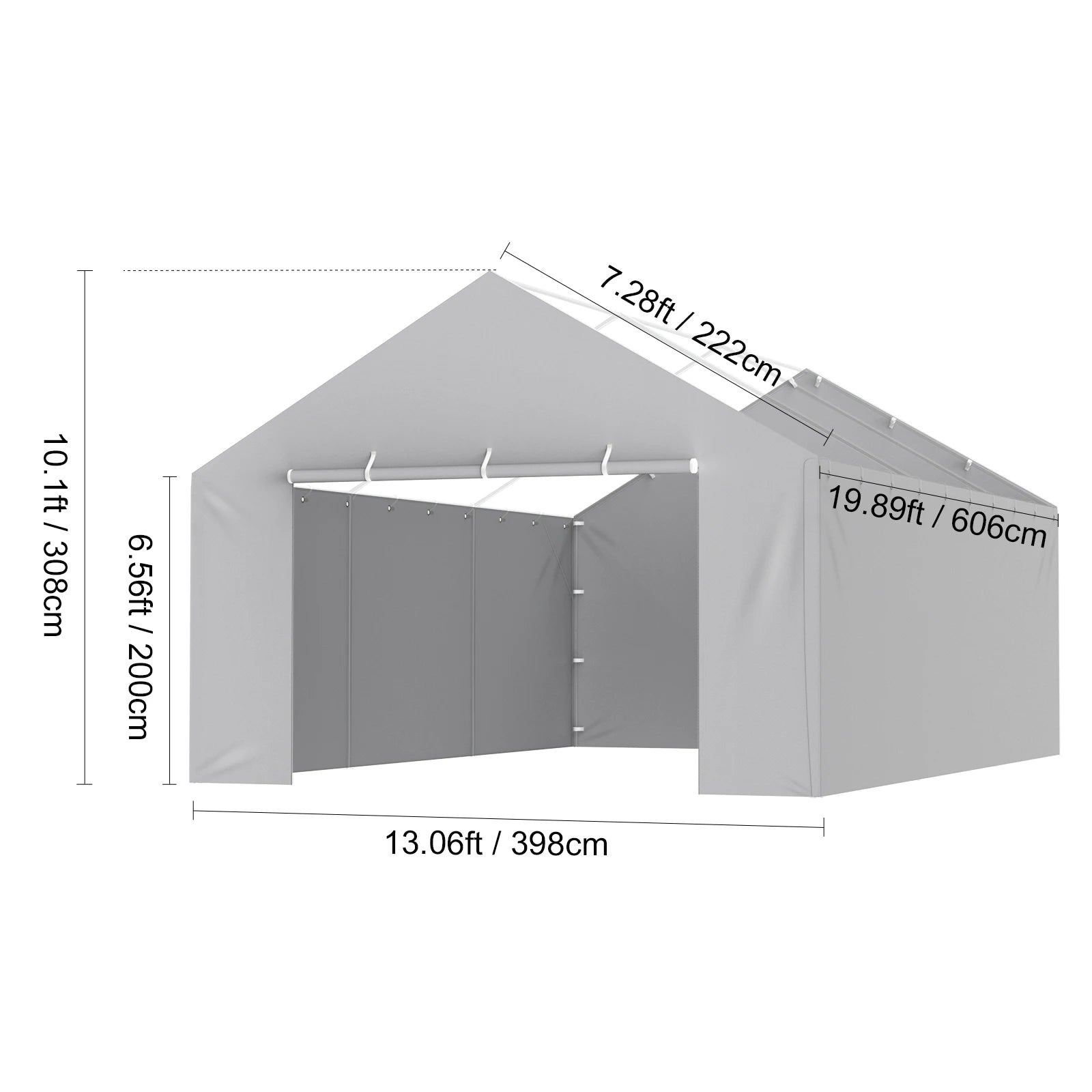 Carport Replacement Canopy Cover Heavy-Duty Waterproof & UV Protected with Ball Bungees