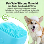 2-In-1 Pet Bath & Massage Brush With Shampoo Storage. Silicone For Sensitive Skin