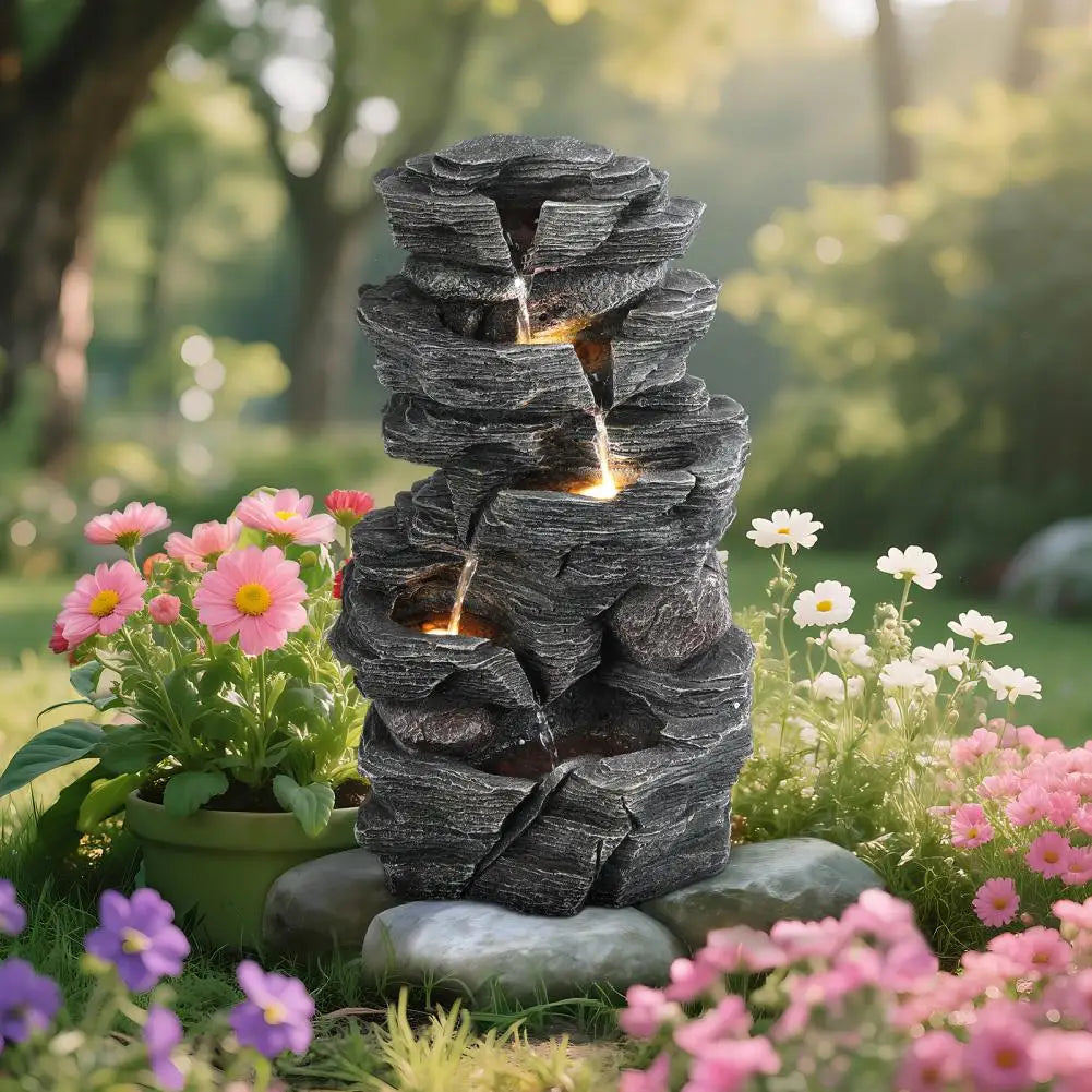 Waterfall-style Rock Water Feature Fountain