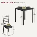 Small Dining Table Set With 2 Upholstered Chairs