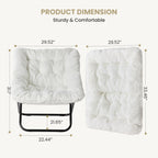 28IN Cozy Saucer Chair With Soft Faux Fur Folding Metal Frame