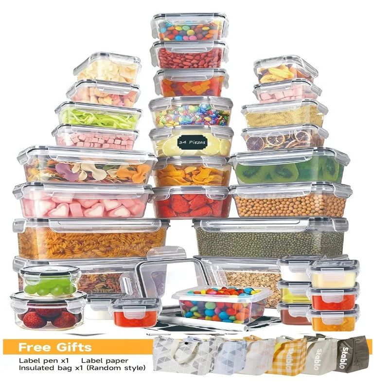 48Pcs BPA-Free Food Storage Airtight Containers & Lids Set