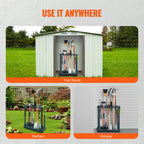 10 Slots Yard Garden Tool Organizer Long-Handle Tool/Rake/Broom Tower Storage Rack