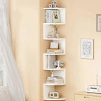7-Tier Rustic Wall-Mounted Corner Shelf - Easy-To-Install Home Storage