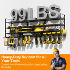 138CM Long Large Power Tool Organizer Rack for Garage Wall Organization Drill Holder Heavy Duty Metal Tool Shelf Holds 12 Cordless Drills