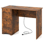 Wooden Computer Desk Workstation with 3 Drawers for Home and Office