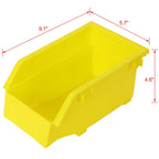 90 Parts Bin Shelving Storage Organizer With Locking Wheels For Shop Garage And Home - Black / Yellow