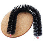 Comfortable Arch Cats Massager Pet Cat Itching Grooming Supplies Round Fleece Base Kitten Toy Scratching Device Brush For Cat Arch Self Grooming and Massaging Brush Toy Pet Scratcher Pads Hair Cleaner