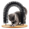 Comfortable Arch Cats Massager Pet Cat Itching Grooming Supplies Round Fleece Base Kitten Toy Scratching Device Brush For Cat Arch Self Grooming and Massaging Brush Toy Pet Scratcher Pads Hair Cleaner