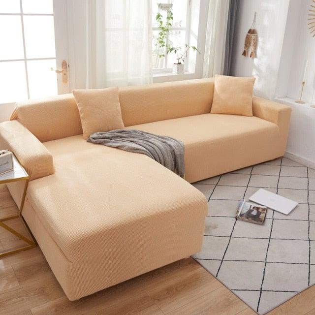 Elegant Elastic Sofa Covers Set for Living Room Chaise Lounge L Shape Corner Stretch Couch Armchair Slipcover Furniture Protector Shaped Sofa Cover Sectional Couch Cover for Living Room Fabric Chaise Lounge Slipcover