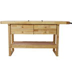 Workbench With 4 Drawers Wooden Workbench For Garage Workshop And Home - Natural